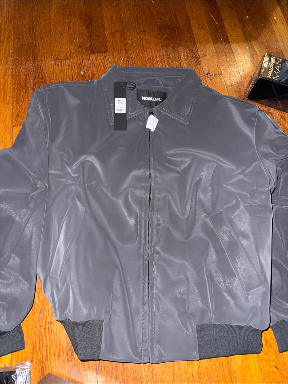 Fashion Nova Men Gray Smooth Zip Bomber Jacket